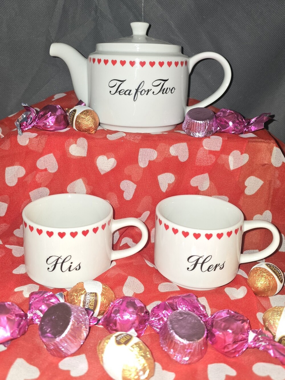 Japanese Porcelain Wedding Valentine Anniversary Tea For Two Set Teapot Teacups
